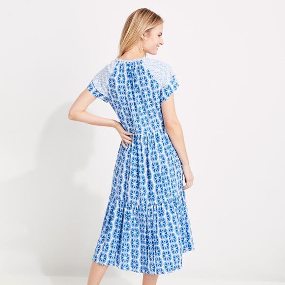 Vineyard Vines Watercolor Geo Print Midi Altered to Mini Size Medium - Picture 9 of 15